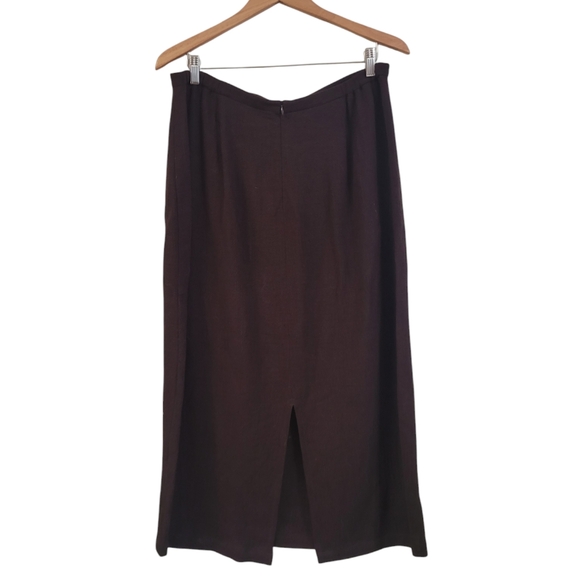 Eileen Fisher 2 Piece Tweed Linen Blend Top and Pencil Skirt Large Mocha USA - Picture 5 of 8